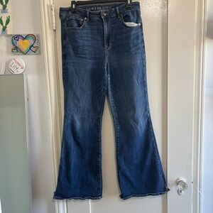 American Eagle Outfitters Blue Wide Leg Flare Jeans
